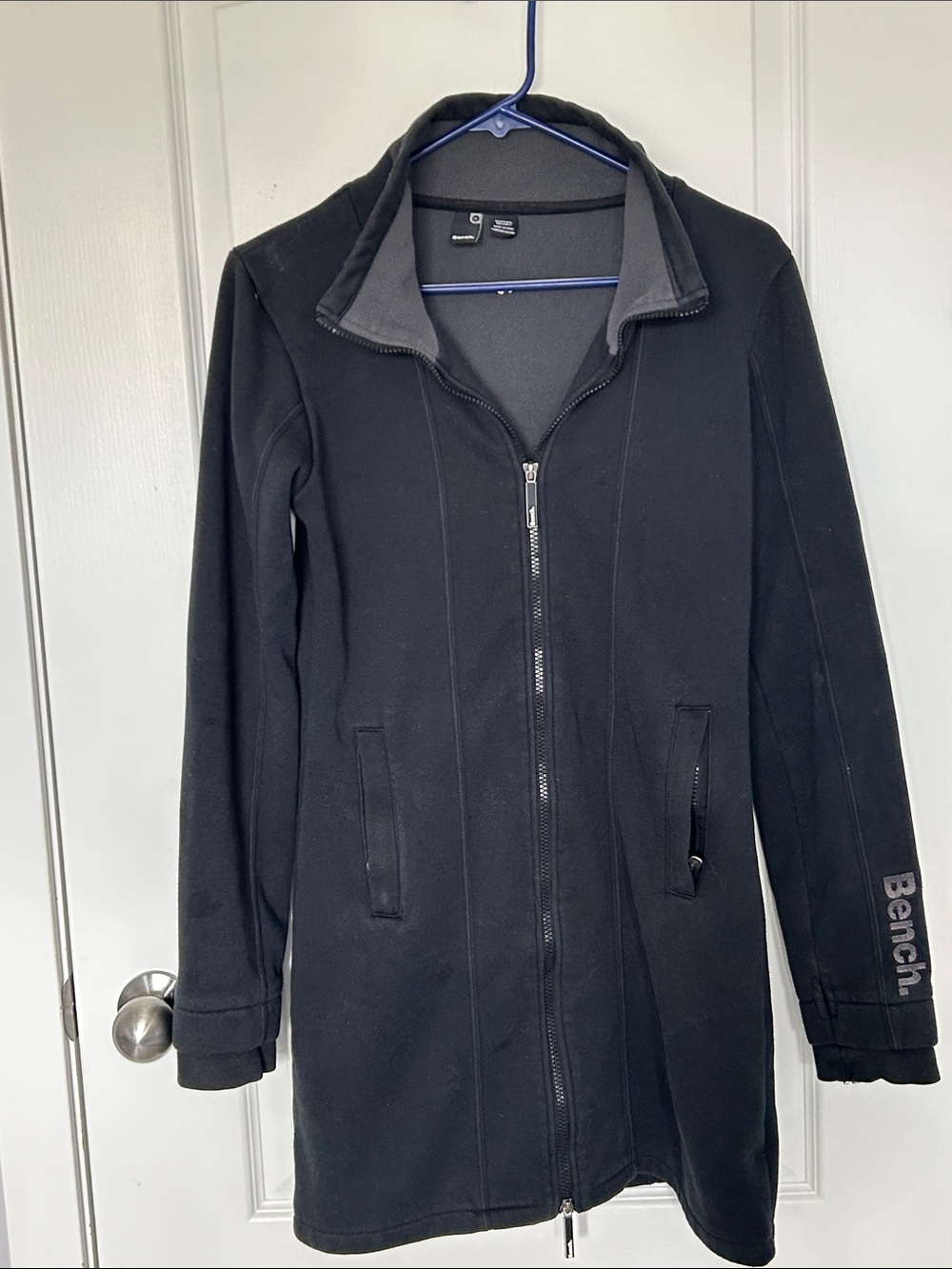 Bench Black Long Zip-Up Women's Coat